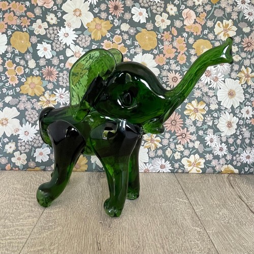 Murano glass emerald green - glass,