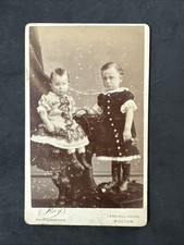 CDV Boys In Dresses By Kay Bolton Antique Victorian Fashion History Photo