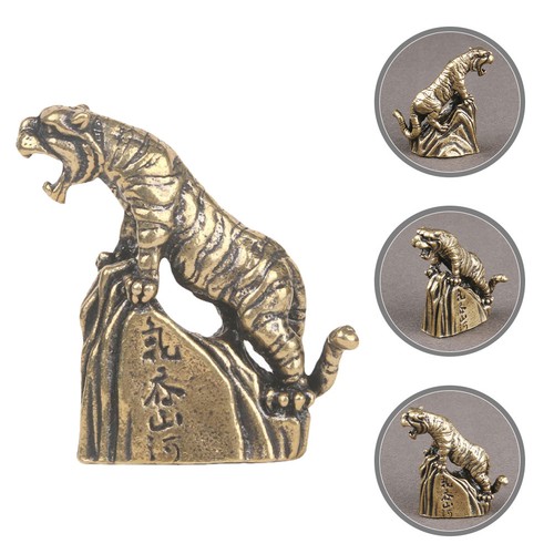 Brass tiger figurine retro - tiger,