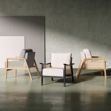 Scandi Rattan Armchair Solid