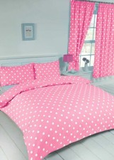 Girls Bedroom Pink Curtains Rail - Matching Hooks End Stops Curtains & Bed sheet
