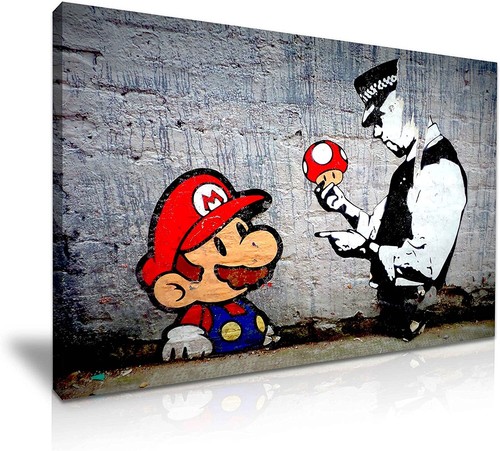 Banksy super mario canvas - super,
