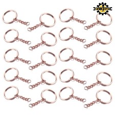 SPLIT RING KEYCHAINS Keyring Rose Gold Link Set Key Chain Rings Craft Trade
