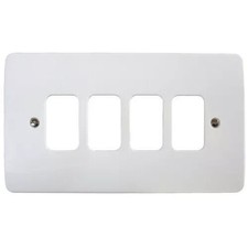 MK K3634WHI Grid Plus Grid Switch Cover Plate (White) - 4 Gang