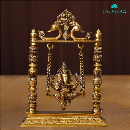 Brass ganesha jhoola - brass, on