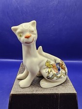 A Charming The Cheshire Cat Always Smiling Crested China Figurine Chester