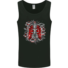 Gothic Rib Cage Skeleton Skull Goth Fantasy Mens Vest Tank Top