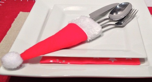 Christmas santa hat cutlery - santa,