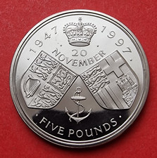 1997 Elizabeth II - PROOF £5 Five Pound Golden Wedding Coin - Mintage 80,748