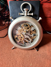 COG. Moving Cogs Wall Clock Metal.Used 15.5 x10. (Battery Operated)