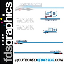 Yamaha 50hp High Thrust 4 stroke outboard engine decals/sticker kit