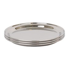 3x 30cm Round Stainless Steel