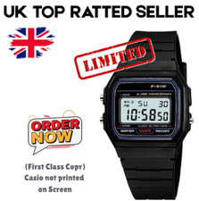 Casio Class Digital Watch F91 Water Splush F91 Look with Resin Strap in Black