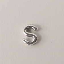 Floating Petite Mini 26 Letters"S"Initial Character Locket Charm Pandora