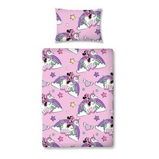 Minnie Mouse Junior Duvet Cover Set Believe In Unicorn Kids Toddler Cot Bedding