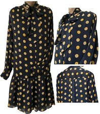 NEXT Womens Navy Gold Spot Tie Neck Tiered Dress Cami CRAZY CLEARANCE £5!