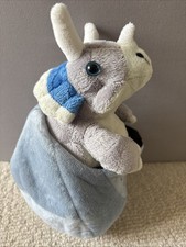 Soft Toy Dinosaur Triceratops In Egg Blue Grey Removable