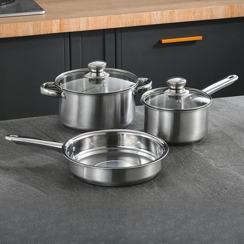 3pcs stainless steel cookware - 3pcs,