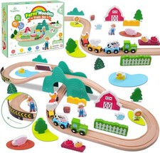 SIMPLIPLAY Wooden Train Set