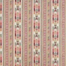 Jane Churchill Curtain Fabric 'NEISHA - RED' 6.4 METRES Linen Blend AT 60% OFF