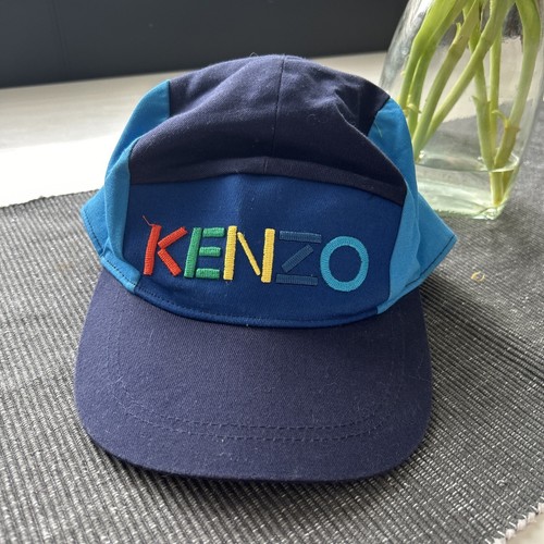 Kenzo kids cap blue - blue, with