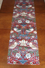 Table Runner William Morris & Co Strawberry Thief Red Genuine Fabric NEW 56"Long