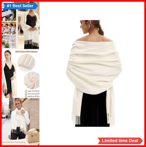 Cream pashmina scarf shawl - cream,