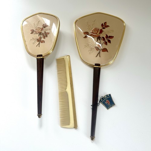 Vintage gold tone vanity set - tone,