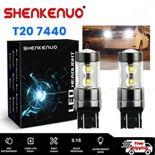 Pair T20 580 W21W 7443 7440 LED 1206 Tail Stop Brake Light Bulb Lamp White 6000k