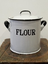 Vintage white and blue enamel