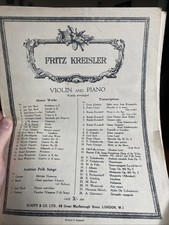 MOZART RONDO VIOLIN PIANO SHEET MUSIC KREISLER +SOLO PART (1959) ENGLAND