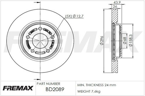 Brake disc fremax - brake, for