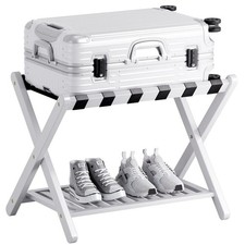 White Bamboo Luggage Rack for