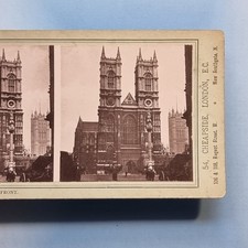 London Stereoview 3D C1895 Westminster Abbey West Front View City History