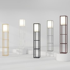 LED Floor Lamp Wooden 3-Tier