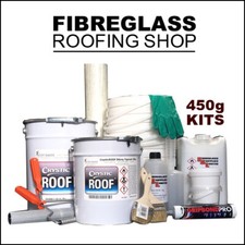 GRP Fibreglass Flat Roofing Kit 450g - 2.5 Square Meters. Including All Tools