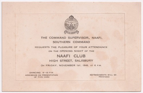 Ww2 era naafi club - naafi, salisbury