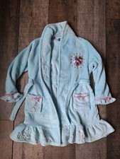 Disney Girls Frozen Princess Elsa Anna Blue Dressing Gown 8-9 