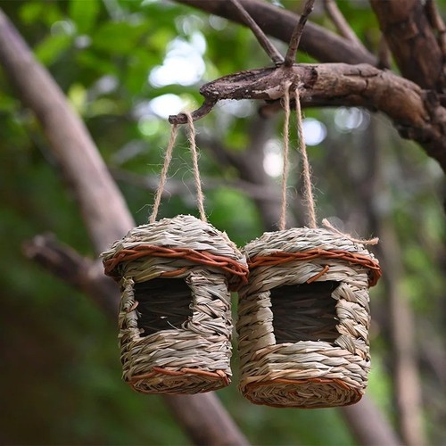 Handwoven straw bird - handwoven,