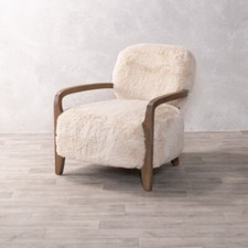 BEIGE FUR ARMCHAIR CARAMEL