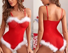 Plus Size Sexy Santa Teddy Lingerie XMas Babydoll Women Christmas Gifts 6-22
