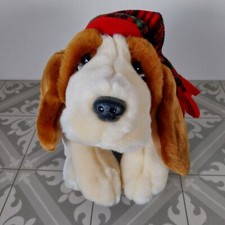 Keel Toys Basset Hound Dog Soft Toy Tartan Hat & Scarf