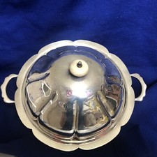 Vintage silver plated muffin dish food warmer with lid. Made In England.