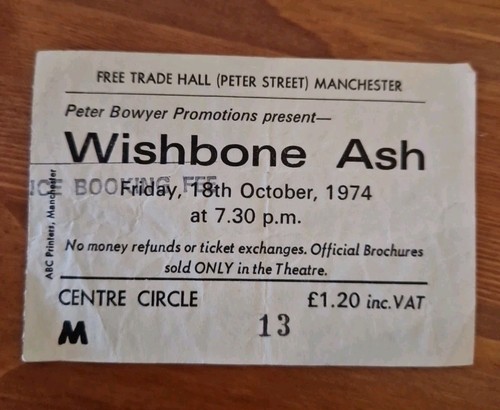 Wishbone ash concert ticket - wishbone,