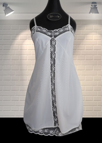 Vintage white nylon lace - white,