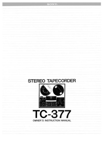 Sony 377 tape deck - tape, owners