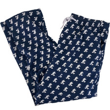 Disney Parks Navy Blue White Mickey Mouse Patterned Pyjama Men's Trousers Bottom