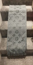 Louis Vuitton Logomania Scarf Wool & Silk  Grey