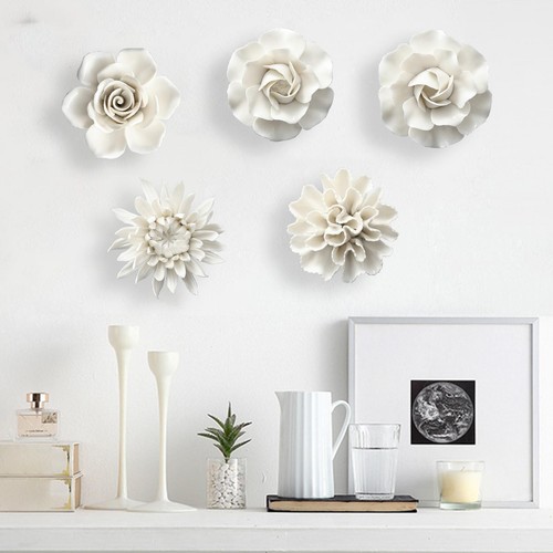 Ceramic flower wall decor - ceramic,