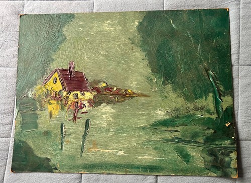 Vintage abstract river cottage - river,